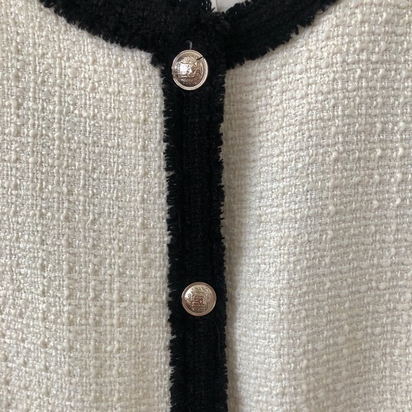 ❌SOLD❌H&M Classic Wool Blend White Tweed Jacket - Picture 13 of 13